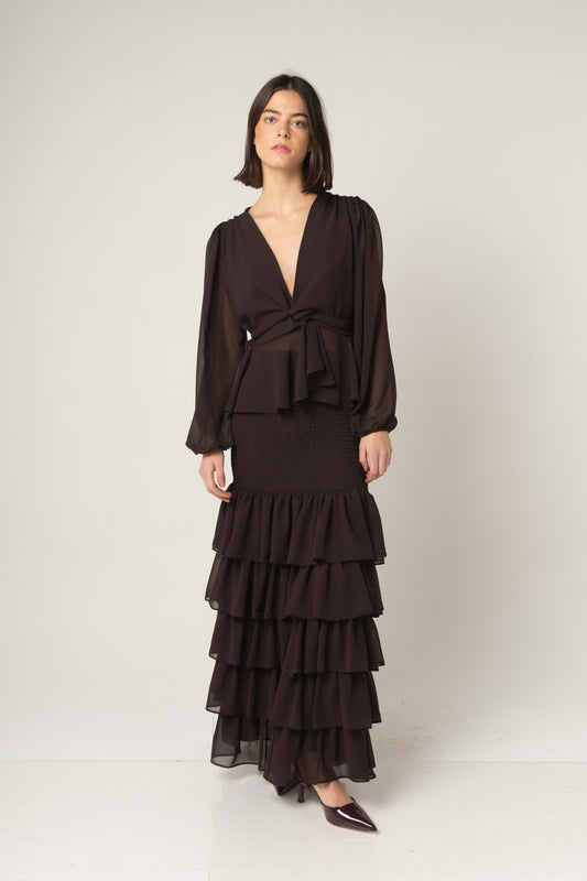 Falda Panal Carmen Chocolate