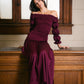 Vestido Panal Bardot Borgoño