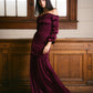 Vestido Panal Bardot Borgoño