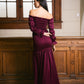 Vestido Panal Bardot Borgoño