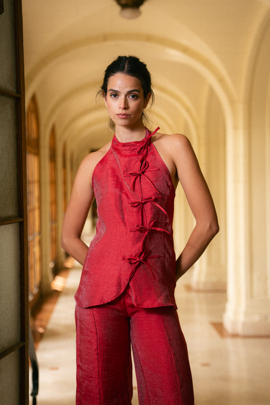 Top Halter Kaori Rojo