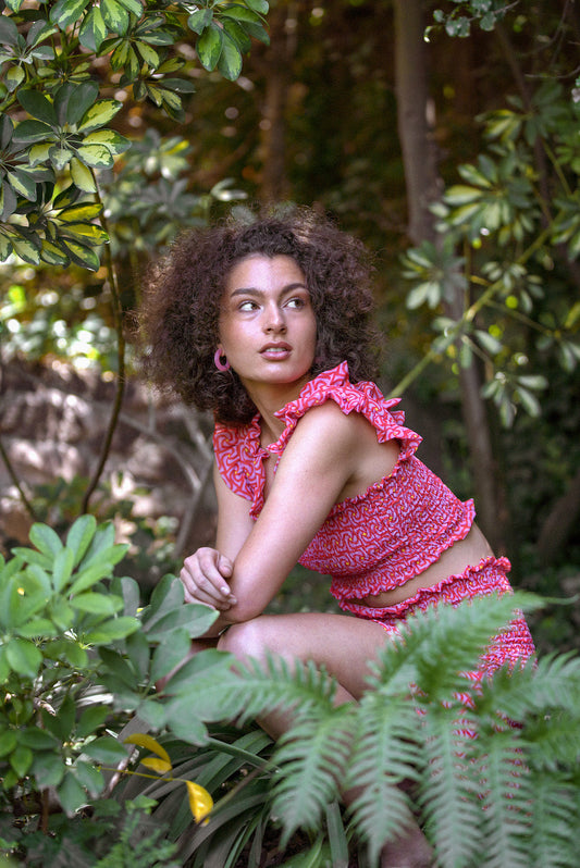 Falda/Top Irene Panal Eddy Rose
