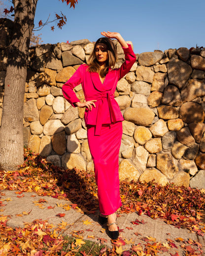 Almería Belted Jacket Berry